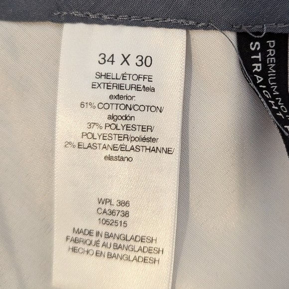 New Haggar Men's 34x30 Khaki Straight Flat Front Casual Office Dress Pants - Picture 4 of 4